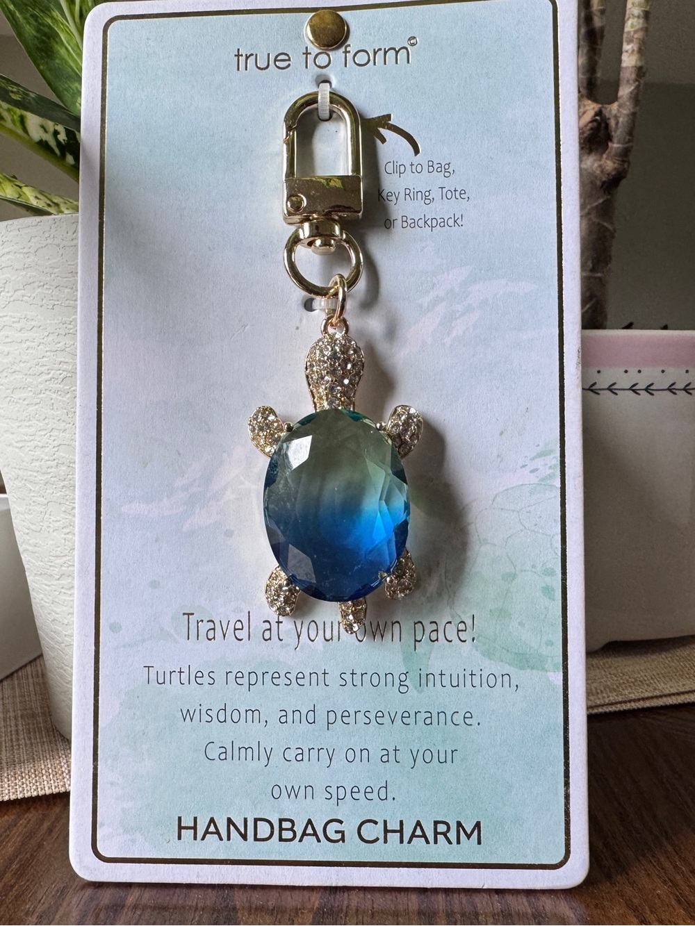 true to form Blue Turtle Handbag Charm
